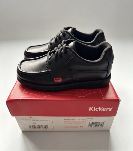 Kickers black leather school - black,