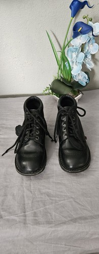 Kickers black leather - leather, up