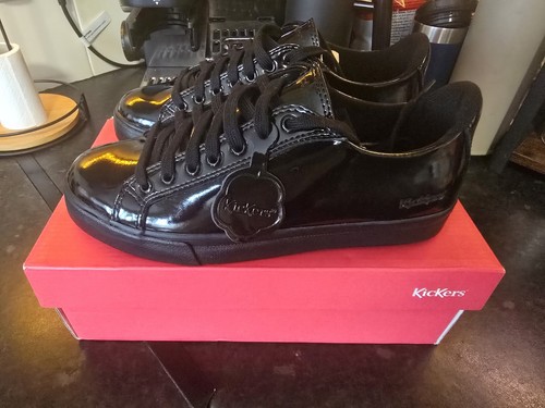 Kickers black patent - kickers, leather