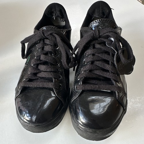 Kickers girls black patent - black,