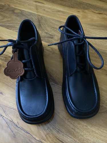 Kickers black leather shoes - black,
