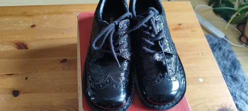 Black glitter brogue shoes - black,