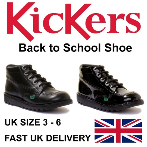 Kickers kick black leather - hi,