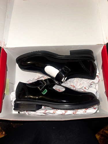 Kickers girls black patent - kickers,