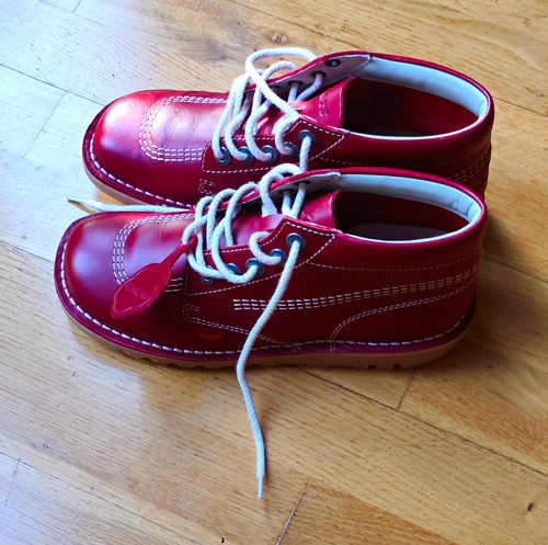 Kickers red leather lace - kickers,