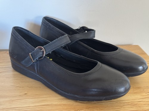 Kickers black flat leather - flat,