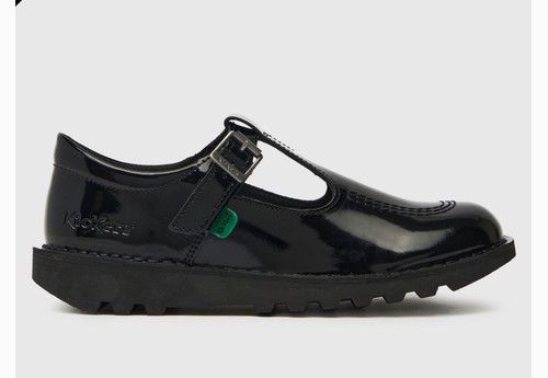 Kickers black patent mary - mary, jane
