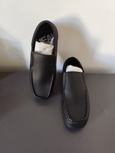 New boys black leather kickers - boys,