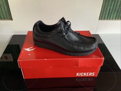 Kickers black leather shoes - black,